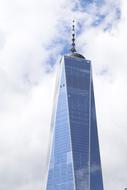 top of One World Trade Center skyscraper at clouds, usa, Manhattan, New York city