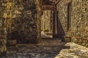 patio near the monastery in Cyprus