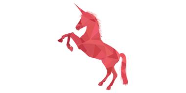 unicorn red abstract drawing