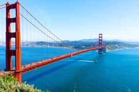 Golden Gate Bridge over the Pacific Ocean Bay in San Francisco