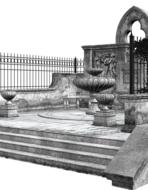 stairs fountain arch