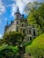 Landscape of wonderful Castle in Scotland and greenery