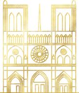 gold foil notre dame drawing