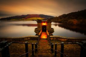 evening photo reservoir in England