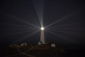 light beams of lighthouse