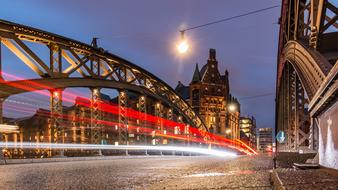 Cityscape of Hamburg Bridge