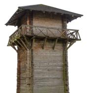 tower of a wooden roman fort