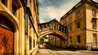 a bridge connecting the two parts of Hertford College over New College Lane in Oxford, England