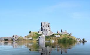 castle on an island in the sea