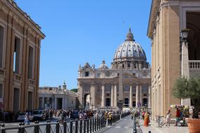 People in the beautiful Rome city in Italy