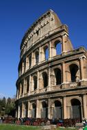 ruins of the colosseum in rome on a sunny day