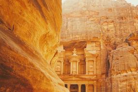 Archaeological site, ancient stone carved City, jordan, Petra