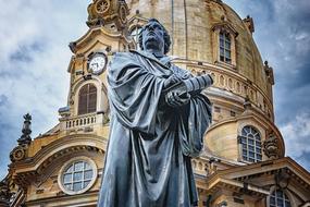 Martin Luther sculpture in front of Frauenkirche, germany, Dresden