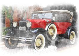 vintage car classic drawing