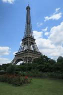 eiffel Tower on green hill, france, paris