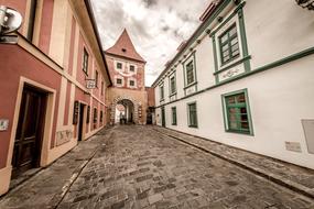 Photo of paved street in Cesky Krumlov, Czech Republic
