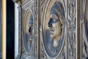 stone reliefs in a church