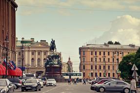Monument to Nicholas I installed on St. Isaac's Square in St. Petersburg