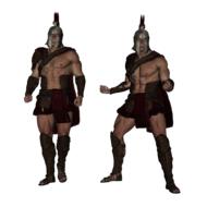 computer image of two spartans on white background