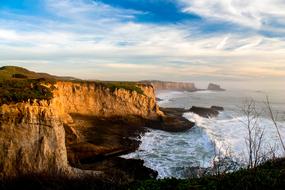 landscape of the ocean coast in Santa Cruz in California