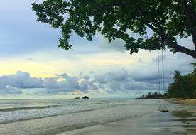 evening panorama of the coast of Koh Chang island, Thailand