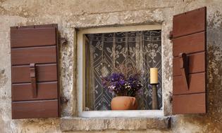 window in an old building in Croatia