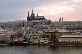 landscape of the architecture on a River coast in a City