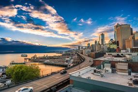 beautiful Seattle Sunset Marina