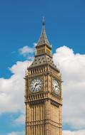 Big Ben on a white cloud background