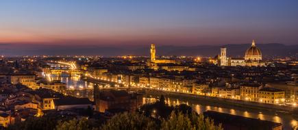 beautiful night panorama of city, Italy, Florence