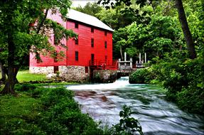 red Gristmill Building