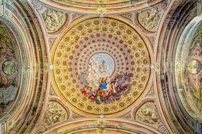 painted church ceiling in Italy