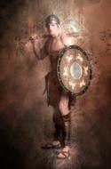 drawing of Barbarian Warrior Fighter