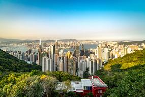 panoramic view of urban Hong Kong