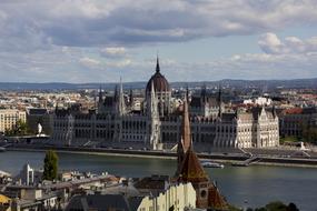 Parliament Building and Danube River in Budapest, Hungary