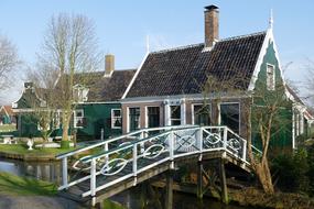 bridge near a residential building in the Netherlands