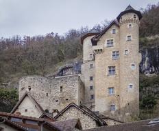 Gothic Old Castle on hill