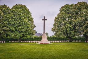 graveyard with monument in Normandy