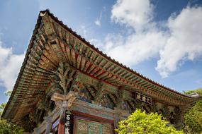 corner of an ancient temple in Korea