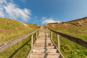wooden staircase on the coast in Denmark