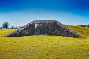 Marville Battery, old concrete fortification on field
