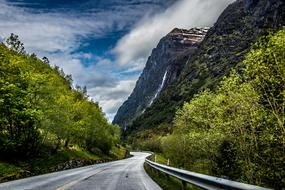panorama of a mountain highway in Norway, Scandinavia