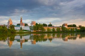 Landscape of Novodevichy Convent in Moscow in Russia