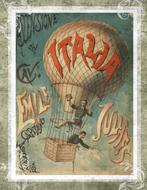 vintage drawing of hot air balloon