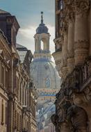 Beautiful, decorated Frauenkirche church in Dresden, Germany