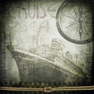 vintage steam ship drawing