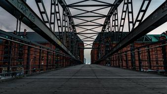 interior of old Bridge, germany, Hamburg, Speicherstadt