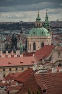 roof view of historical center of city, Czech Republic, Prague