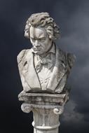Beethoven Art statue on grey background
