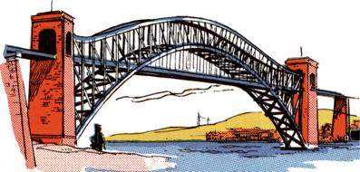 bridge vintage clip art drawing